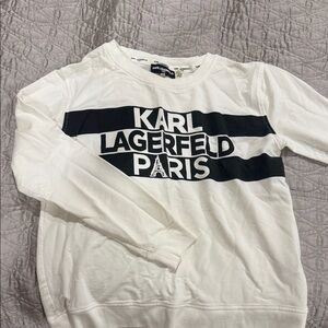 Karl Lagerfeld Paris White and Black Logo Sweatshirt
